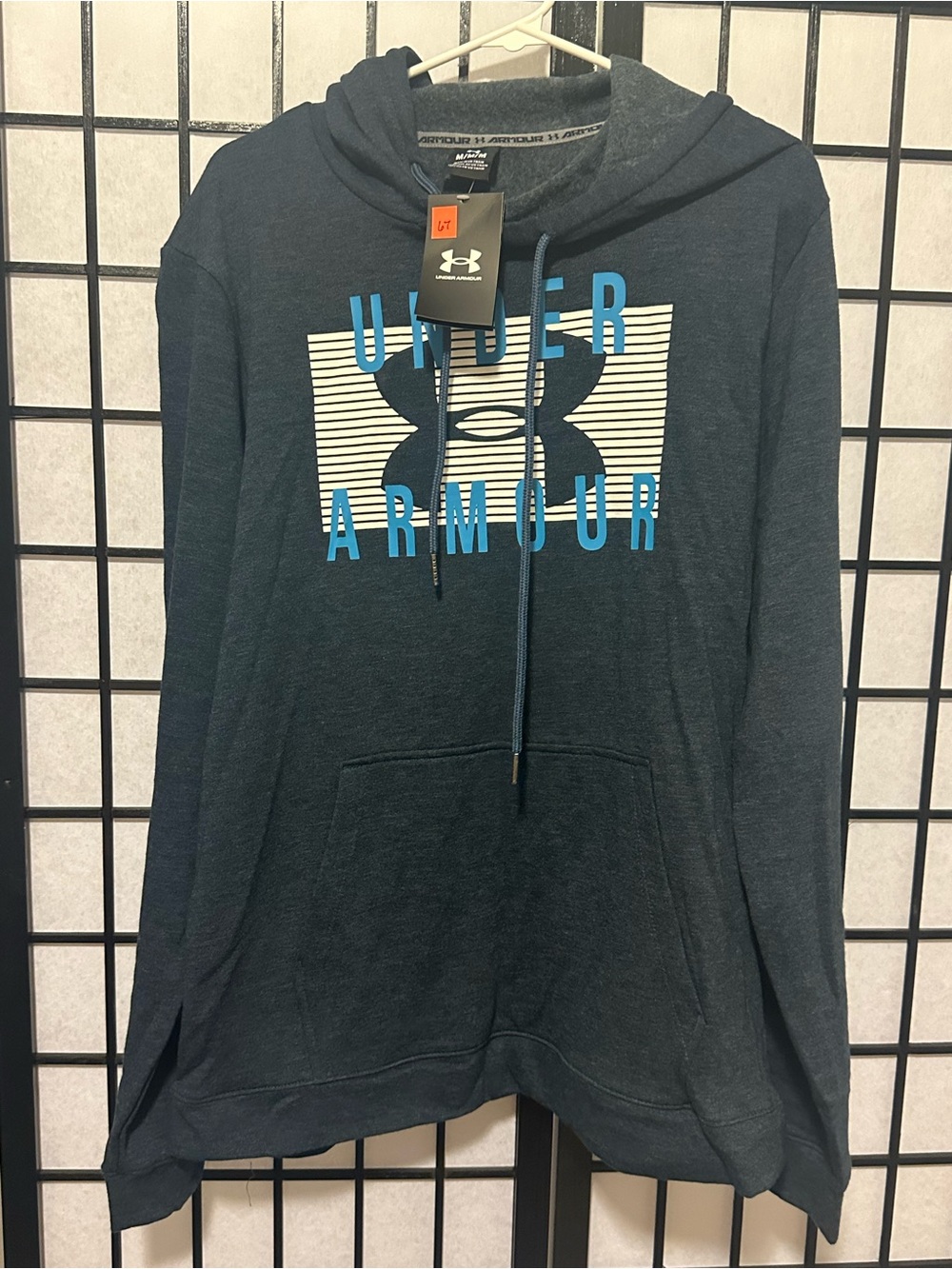 Under Armour Men's Dark Navy Hoodie with Teal Logo